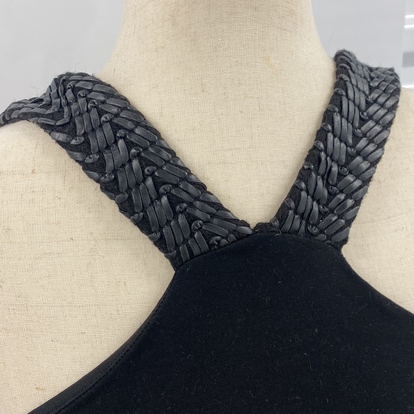 Bebe Halter Crop Top with Vegan Leather trim - Medium - Picture 3 of 15